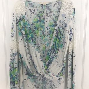 Love stitch Floral Boho Draped Blouse